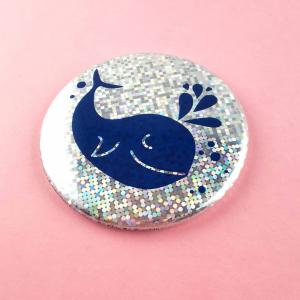 Magnet paillette argent baleine