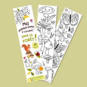 Dans la forêt, les marque-pages à colorier