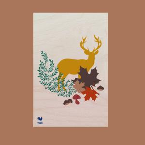 Carte postale en bois français