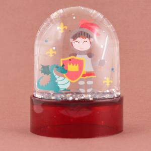 Boule à neige Chevalier, paillettes argent, Ø 5 cm - 7 cm hauteur