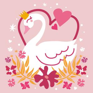 Illustration cygne princesse